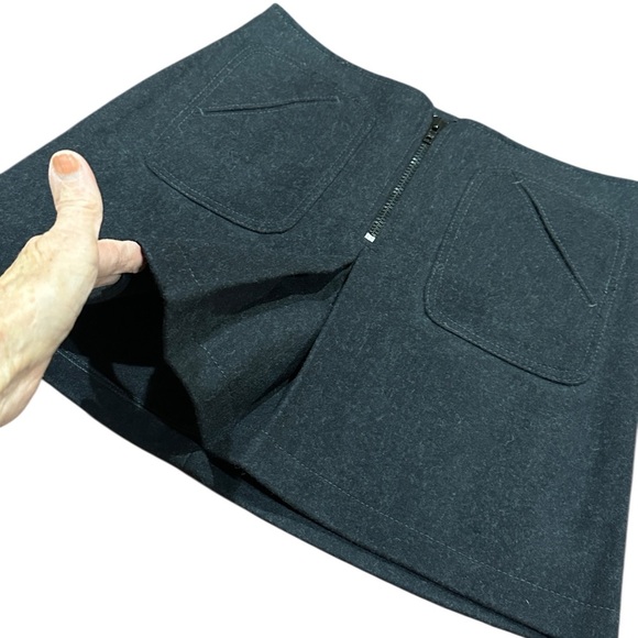 NEW | VTG | GAP Virgin Wool Mini Skirt Charcoal Gray | Sz 6 | NEVER WORN - Picture 5 of 10